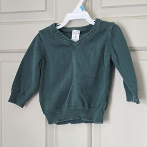 3/$15 Carter's Green Knit Sweater Size 6 M
